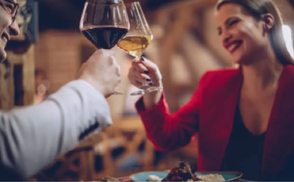 Couple drinking wine